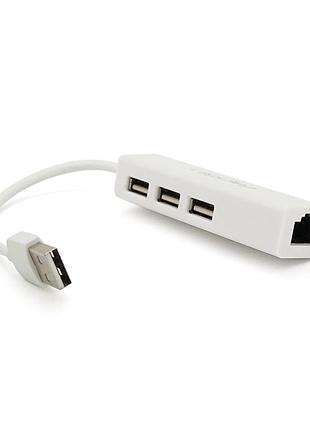 Контроллер usb 2.0 to ethernet veggieg - сетевой адаптер 100/1000mbps с проводом, rtl-8152b+fe2.2s  + 3 порта