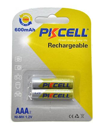 Акумулятор pkcell 1.2v aaa 600 mah nimh rechargeable battery, 2 штуки в блістері ціна за блістер, q12