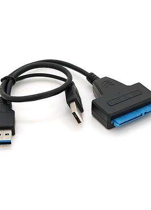 Кабель usb 3.0 am + usb 2.0 to sata black 0.1m для hdd/ssd дисков