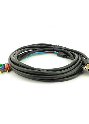 Кабель dvi (папа)-3rca (папа), 1.5m , 2феррит, black, пакет