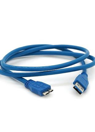 Кабель usb 3.0 am to micro-b blue 1.0m для жорстких дисків