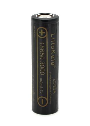 Аккумулятор 18650 li-ion liitokala lii-30a, 3000mah (2850-3250mah),30a, 3.7v (2.75-4.2v), black, pvc box q2, цена за 1 шт