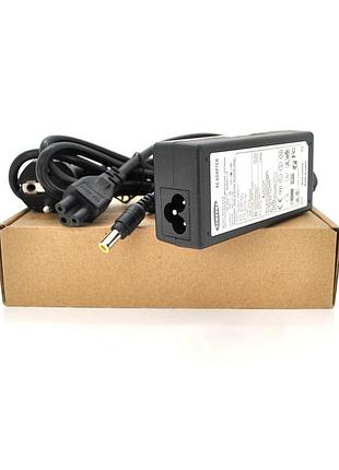 Блок питания merlion для ноутбука samsung 14v 3a (40 вт), штекер 6,5*4,4 мм, длина 0.9м + кабель питания