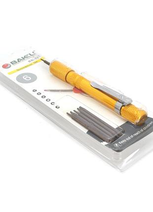 Набор инструментов bakku bk-327 (ручка+6 насадок), blister