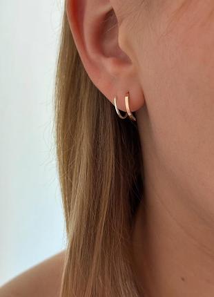 Оплата 100%🇺🇦 цікаві сережки срібло 925° золото 375° пластини, колечкі кільця 1586.10