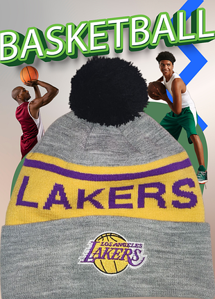 Зимняя шапочка nba los angeles lakers
