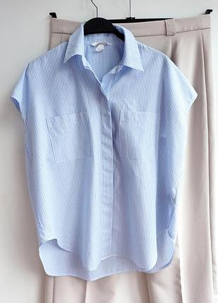 Женская хлопковая рубашка свободного кроя h&m.