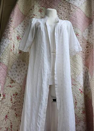 Вінтажна бавовняна накидка ретро халат вінтаж халатик лоліта нічна прошва y2k для фотосесії