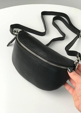 Кожаная женская сумка на пояс итальянская поясная сумка из натуральной кожи.
