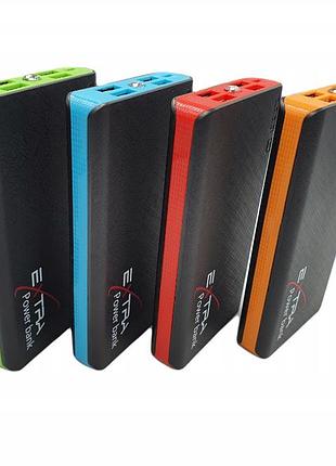 Повербанк extra power bank 20000 ма·год 4 входи ліхтарик потужний повербанк з ліхтариком