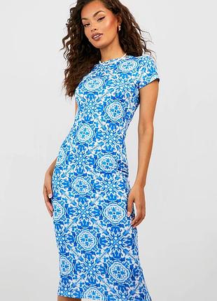 Красива трикотажна міді сукня плаття boohoo