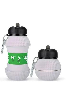 Складна спортивна пляшка 550 мл з карабіном | ударостійкий bpa-free силікон | від -50°c до 60°c