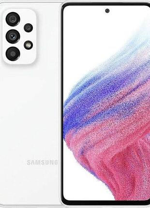 Смартфон samsung galaxy a53 8/256gb white 2 sim 6.5"  exynos 1280 nfc 64 мп 4к 5000 мач