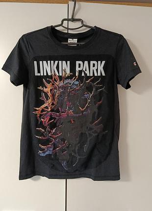 Женская черная футболка с принтом linkin park размер м