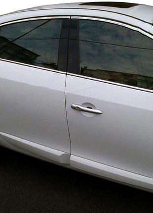 Верхняя окантовка окон (4 шт, нерж) для renault fluence 2009-2016 гг