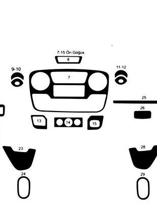 Накладки на панель (велика комплектація) алюміній для opel movano 2010-2021 рр