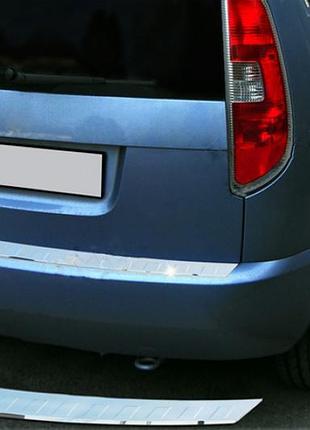 Накладка на задний бампер omsaline (нерж) матовая для renault lodgy 2013-2022 гг