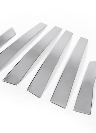 Молдинг дверных стоек (6 шт, нерж.) для volkswagen passat b5 1997-2005 гг