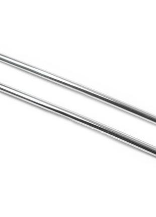 Накладки на решітку бампера (2 шт, нерж) carmos - турецька сталь для volkswagen t5 transporter 2003-2010 рр