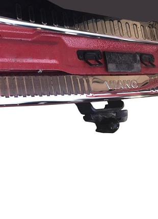 Накладка на задний бампер с загибом (omsa, нерж) без надписи, глянцевая для mercedes viano 2004-2014 гг