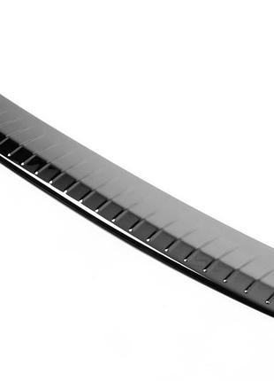 Накладка на задний бампер omsaline черный глянец (sw, нерж) для volkswagen passat b7 2012-2015 гг