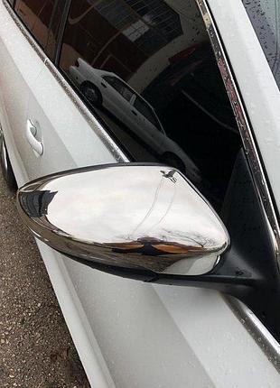 Накладки на дзеркала (2 шт., нерж) omsaline - італійська нержавійка для volkswagen passat сс 2008- рр