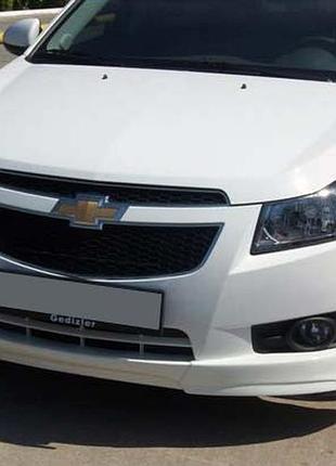 Накладка на передний бампер sd (meliset, под покраску) для chevrolet cruze 2009-2015 гг