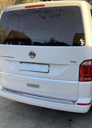 Накладка на задній бампер carmos v1 глянець (1 двері, нерж) для volkswagen t6