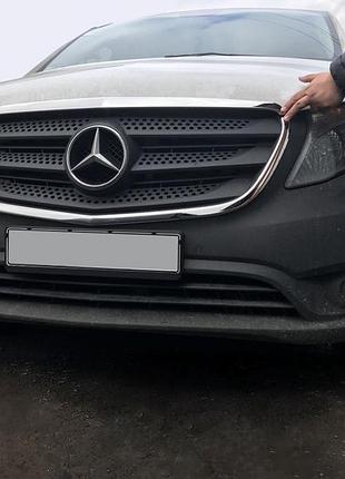 Обведення решітки (2 шт., нерж) для mercedes vito / v-class w447 2014- рр