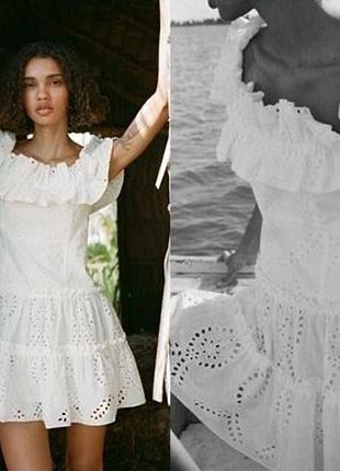 Платье сукня прошва шитье zara 2794/994/251 мини