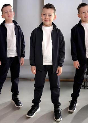 Спортивний костюм на хлопчика 122-164 см 003479 чорний та синій