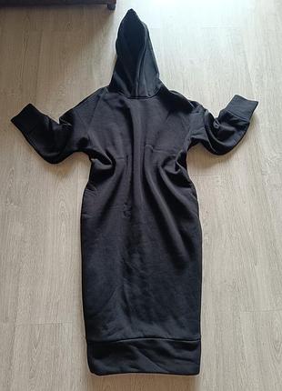 Акція можливий обмін пальто, тепле плаття, батнік в підлогу максі на флісі глибокий капюшон