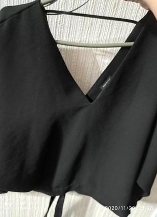 Черна блуза, интересный крой, летучая мышь.6 фото