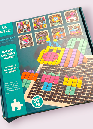 Піксельна дерев'яна мозаїка