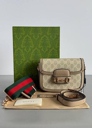 Уцінка сумка жіноча трендова horsebit 1955 small shoulder bag beige