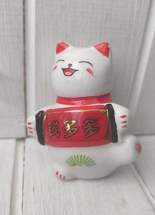 Керамическая фигурка котик кот керамика аниме япония