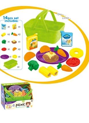 Іграшковий набір продукти кошик та тарілка в кошику. yh8080