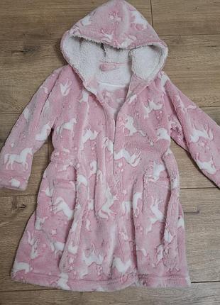 Халат флисовый девочке на 3-4 года рост до 104 см