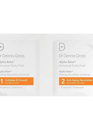 Серветки пілінг для обличчя dr. dennis gross skincare  alpha beta® universal daily peel pads (1 пара