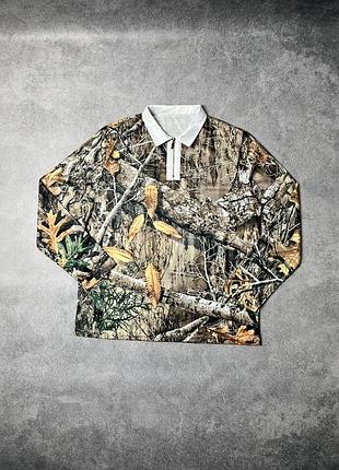 Лонгслив 1/3 зип мужской realtree охота рыбалка