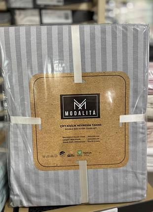 Комплект постільної білизни з страйп-ранфорсу modalita 100% бавовна