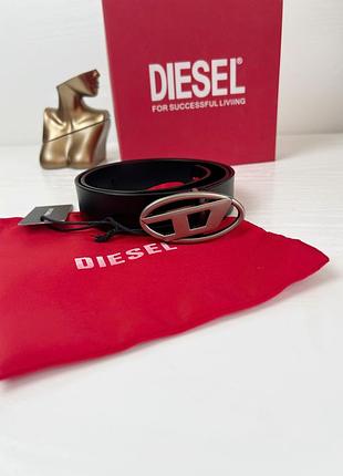 Ремінь шкіряний diesel oval d logo