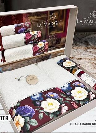 Подарунковий набір махрових рушників la maison з ароматом vinta