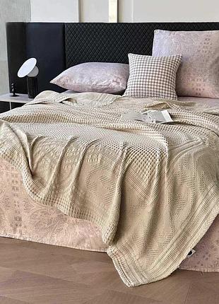 Комплект постілі з покривалом "вафелька" розмір "євро"