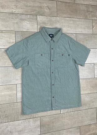 Stussy corduroy short sleeve button up shirt size small вельвет рубашка сорочка теніска