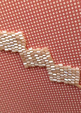 Браслет ручной работы из бисера цепоч ромб хендмейд стильн уникал бижутерия