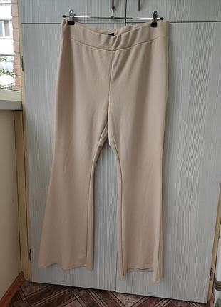 Трикотажные брюки клеш в рубчик р54-52/2xl