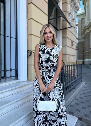 Сукня жіноча довга максі літня повсякденна гарна квіткова на літо біла чорна блакитна легка батал