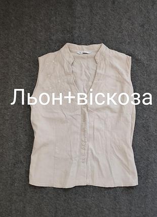 Блуза лен и вискоза,батал.