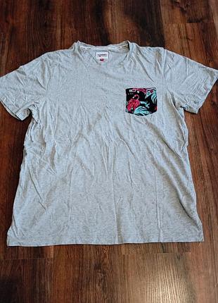 Чоловіча унікальна сіра футболка tommy hilfiger оригінал